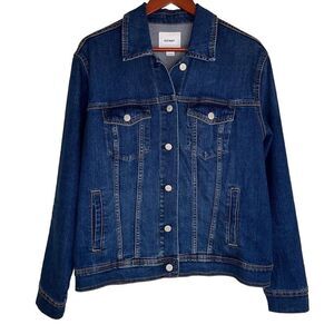 Old Navy Women’s Darkwash Denim Shacket Jacket Size XL Classic Modern Casual